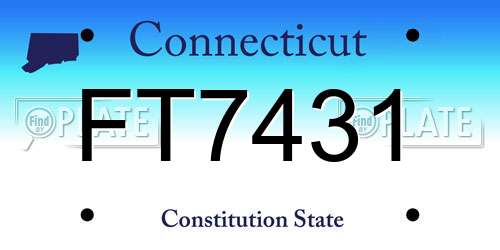 FT7431 Connecticut License Plate