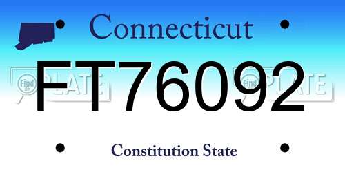 FT76092 Connecticut License Plate