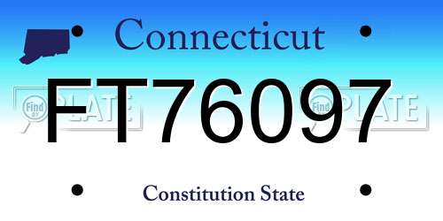 FT76097 Connecticut License Plate