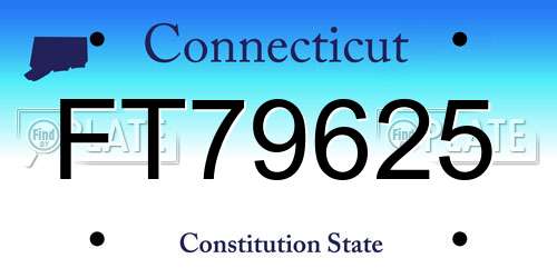 FT79625 Connecticut License Plate