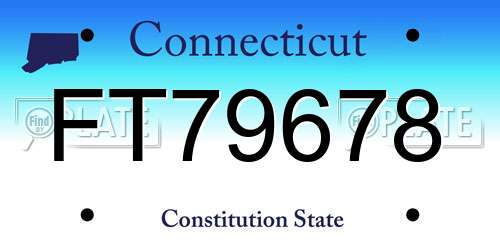 FT79678 Connecticut License Plate