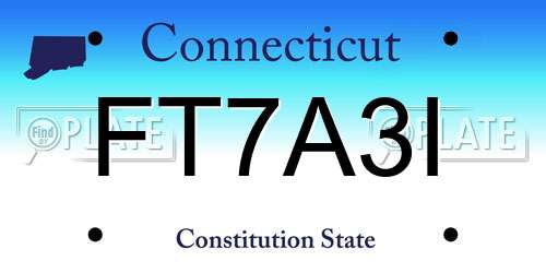FT7A3I Connecticut License Plate