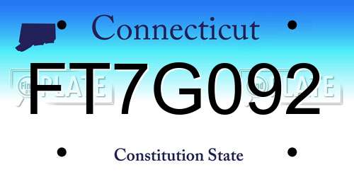 FT7G092 Connecticut License Plate