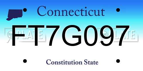 FT7G097 Connecticut License Plate
