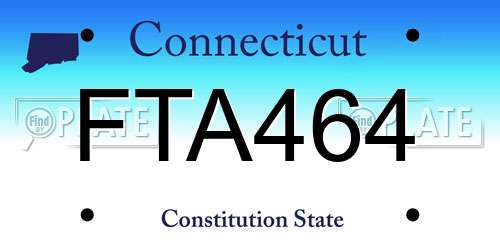 FTA464 Connecticut License Plate