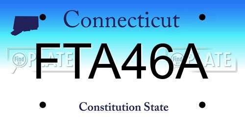 FTA46A Connecticut License Plate
