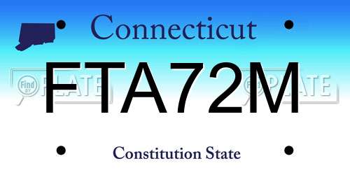 FTA72M Connecticut License Plate