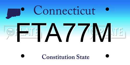FTA77M Connecticut License Plate