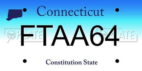 FTAA64 Connecticut License Plate