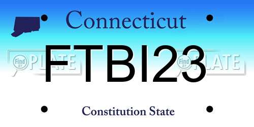 FTBI23 Connecticut License Plate