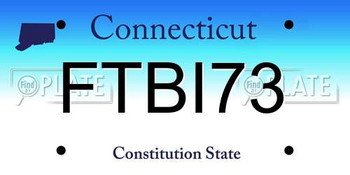 FTBI73 Connecticut License Plate