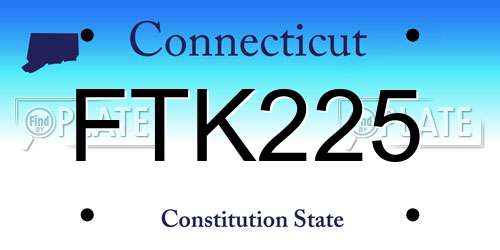 FTK225 Connecticut License Plate