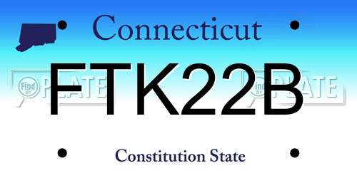 FTK22B Connecticut License Plate