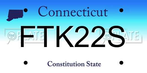 FTK22S Connecticut License Plate