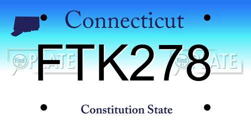 FTK278 Connecticut License Plate