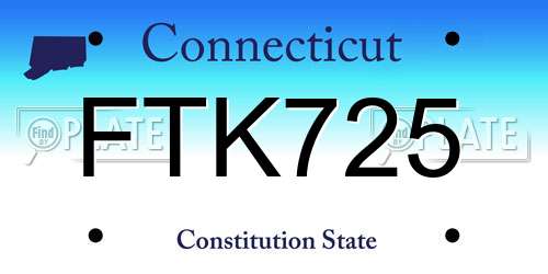 FTK725 Connecticut License Plate