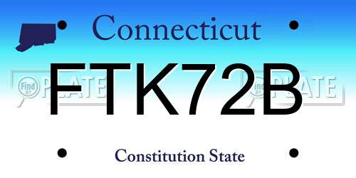 FTK72B Connecticut License Plate