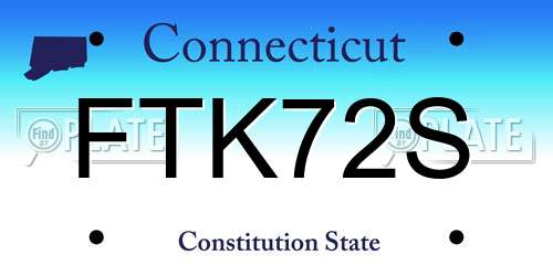 FTK72S Connecticut License Plate