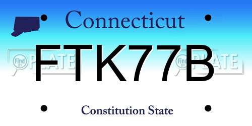 FTK77B Connecticut License Plate