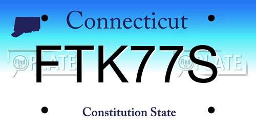 FTK77S Connecticut License Plate