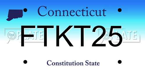 FTKT25 Connecticut License Plate