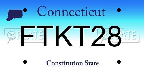 FTKT28 Connecticut License Plate