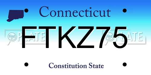 FTKZ75 Connecticut License Plate