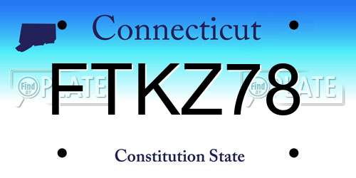 FTKZ78 Connecticut License Plate
