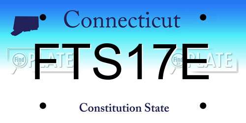 FTS17E Connecticut License Plate