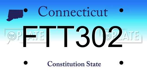 FTT302 Connecticut License Plate