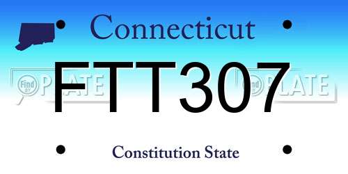 FTT307 Connecticut License Plate