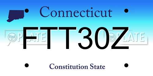 FTT30Z Connecticut License Plate
