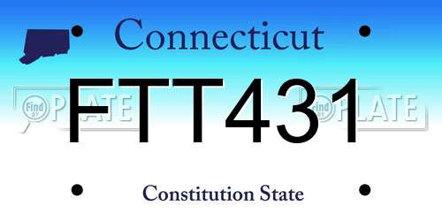 FTT431 Connecticut License Plate