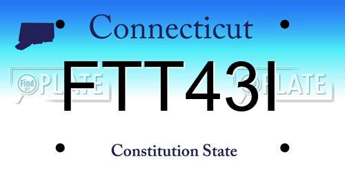 FTT43I Connecticut License Plate