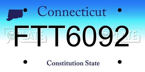 FTT6092 Connecticut License Plate