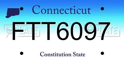 FTT6097 Connecticut License Plate