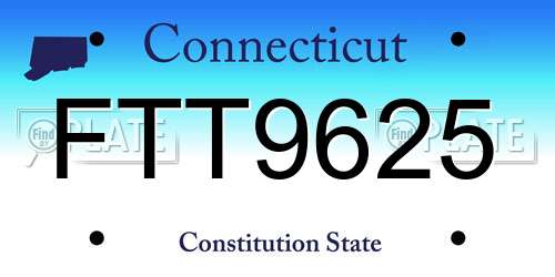 FTT9625 Connecticut License Plate