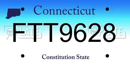FTT9628 Connecticut License Plate