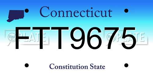 FTT9675 Connecticut License Plate