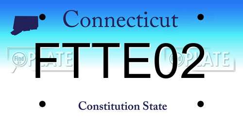 FTTE02 Connecticut License Plate