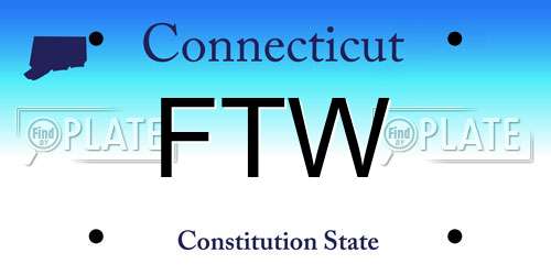 FTW Connecticut License Plate