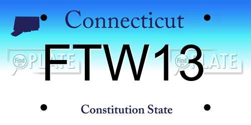 FTW13 Connecticut License Plate