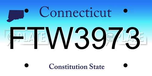 FTW3973 Connecticut License Plate