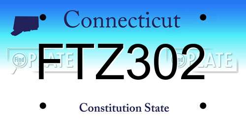 FTZ302 Connecticut License Plate