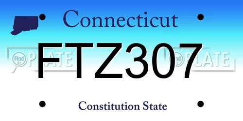 FTZ307 Connecticut License Plate