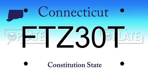 FTZ30T Connecticut License Plate