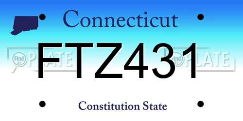 FTZ431 Connecticut License Plate