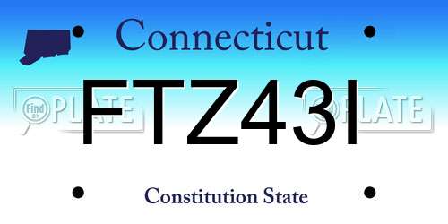 FTZ43I Connecticut License Plate
