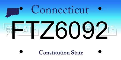 FTZ6092 Connecticut License Plate