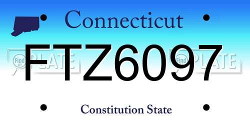 FTZ6097 Connecticut License Plate